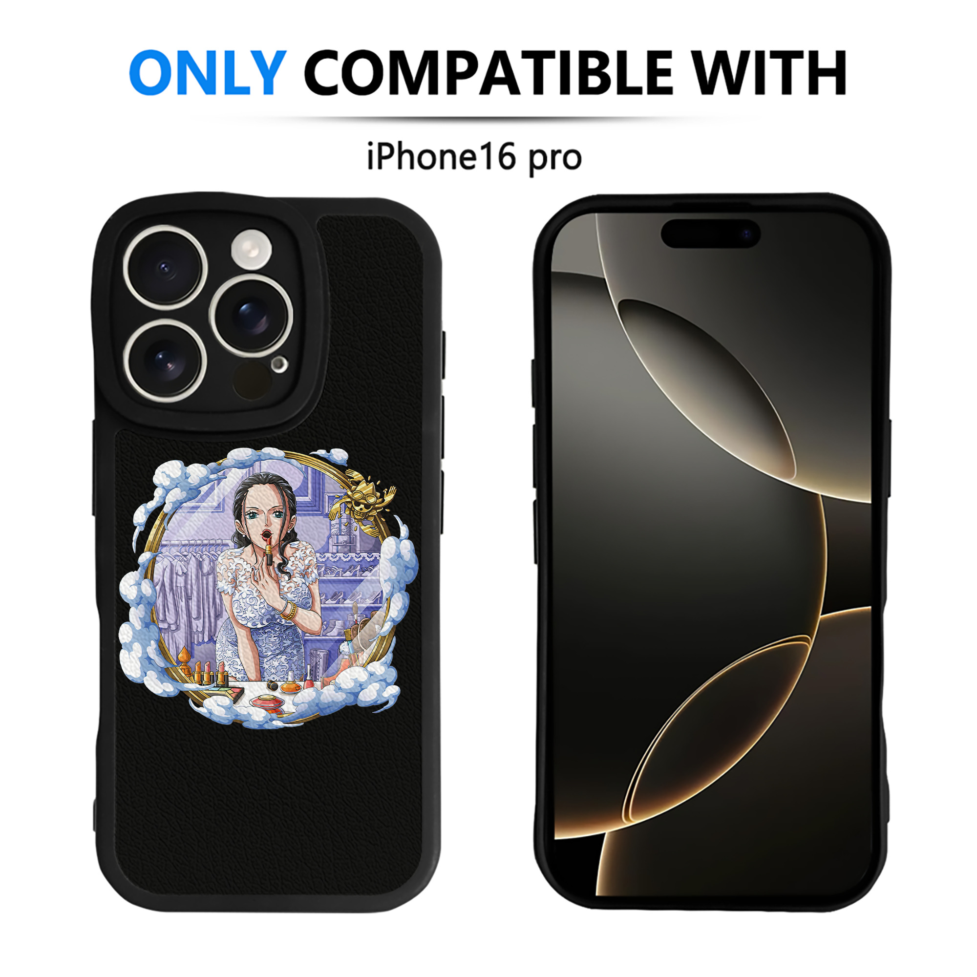 （画像用） ワンピース ニコ・ロビン ONE PIECE Nico Robin 【iPhone 16シリーズ対応】シリコンスマホケース（レザー調） 材質：シリコン